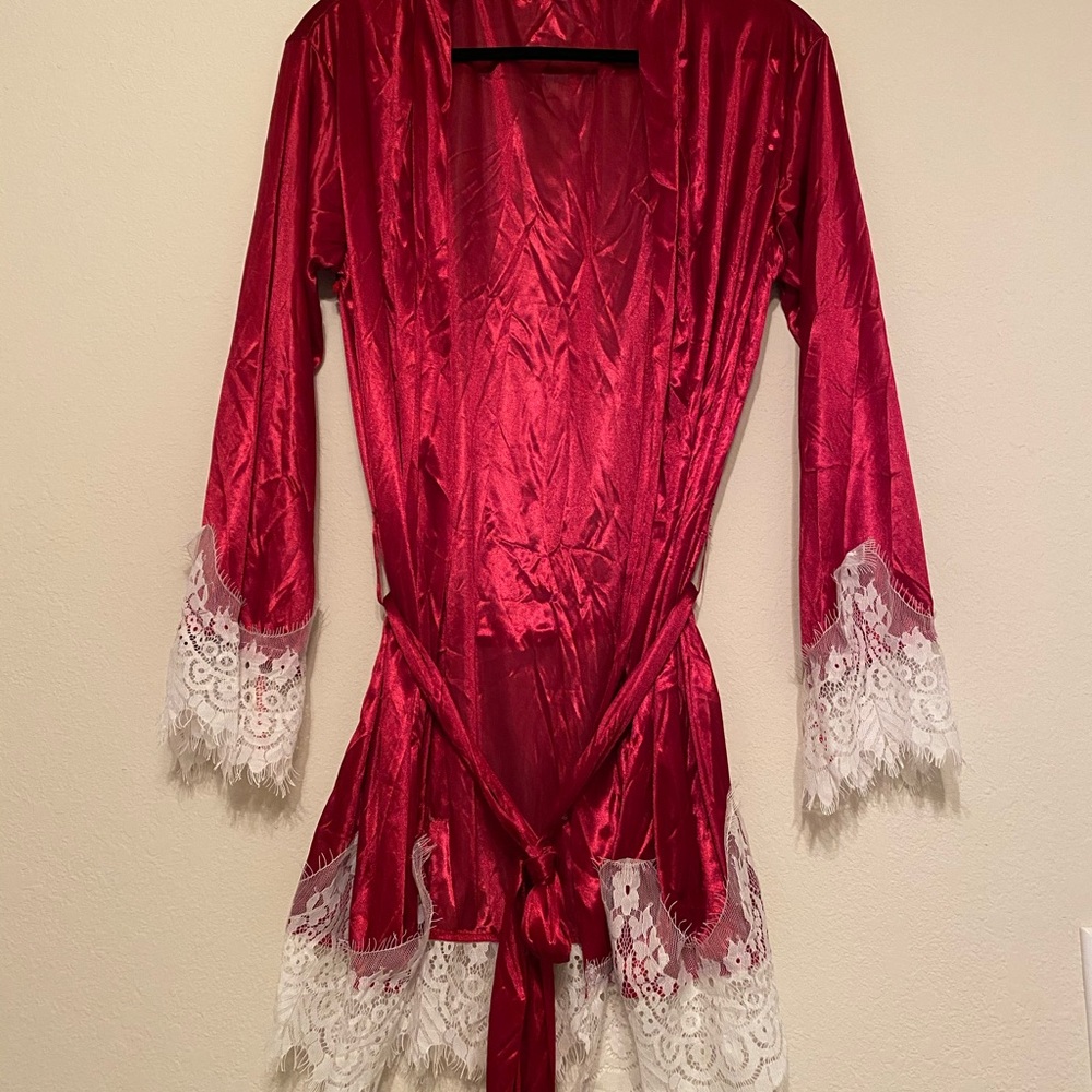 satin-like bath robe